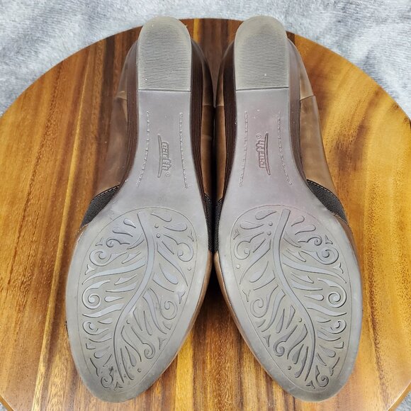 Earth Shoes Women's 10 B Brown Leather Career Slip On Pumps Wedge Heels - Picture 7 of 9